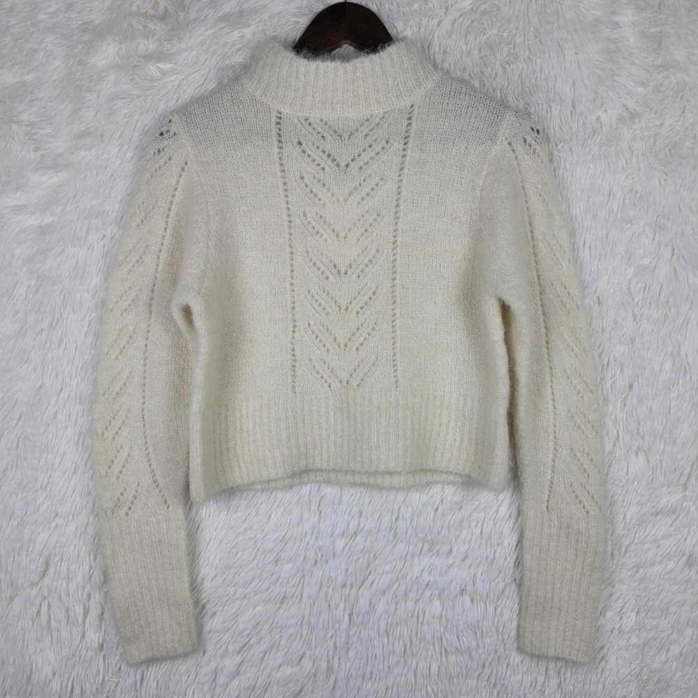 NWT Line And‎ Dot  Alpaca Blend Carli Pinhole Mock Neck Sweater Size S Fuzzy